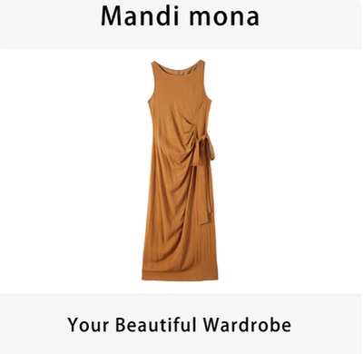 【新品牌首秀】Mandi mona /【花枝琉璃】百搭无袖褶皱连衣裙