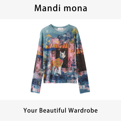Mandi mona     /【涂鸦艺术】 个性涂鸦圆领长袖 MM409C006