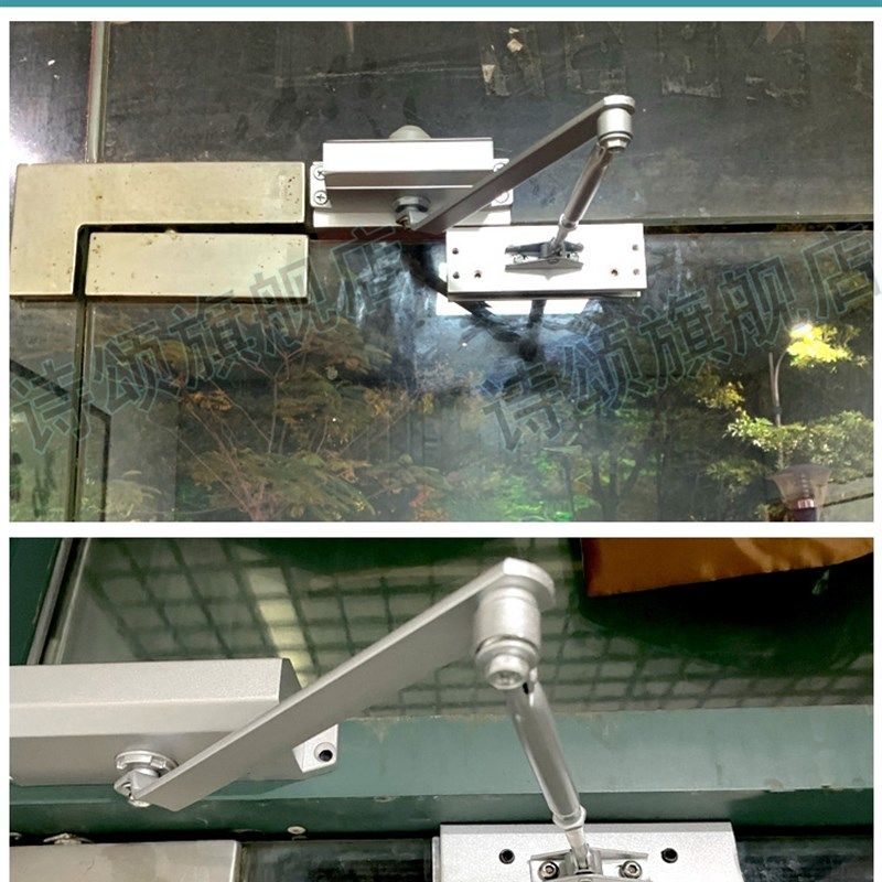 1 玻璃门闭门器缓冲阻尼免打孔钢化无框自动关门液压推拉定位办公