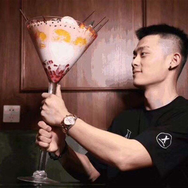 超大号冰淇淋杯泰国网红雪糕水果沙拉杯高脚鸡尾酒杯可定制LOGO