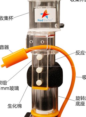 红海星蛋分 针刷蛋分SQ-50 70 90海水缸迷你小蛋白质分离器化氮器