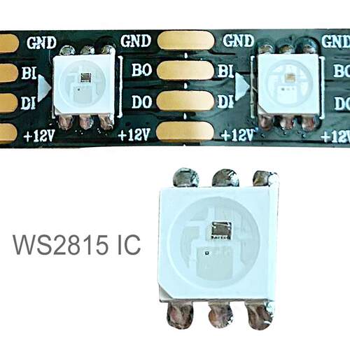 WS2815幻彩12V LED灯条5050RGB全彩软灯带单点单控断点续传可编程