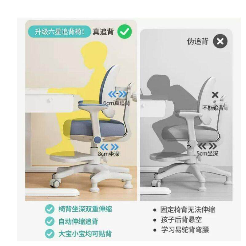 儿童学习椅可升降1座椅学生家用写字作椅业靠背椅小坐子姿书桌凳