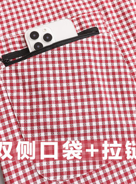 系扣正穿衣工作服干活围裙耐磨透气上班棉布罩衣女短款小个子外套