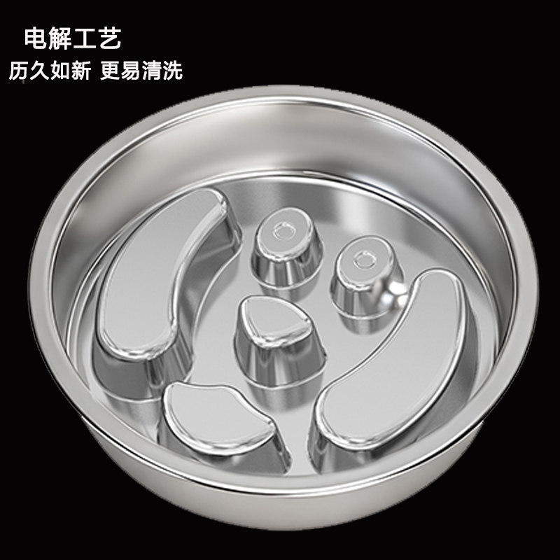 宠物304不锈钢慢食碗猫咪慢食盆图片