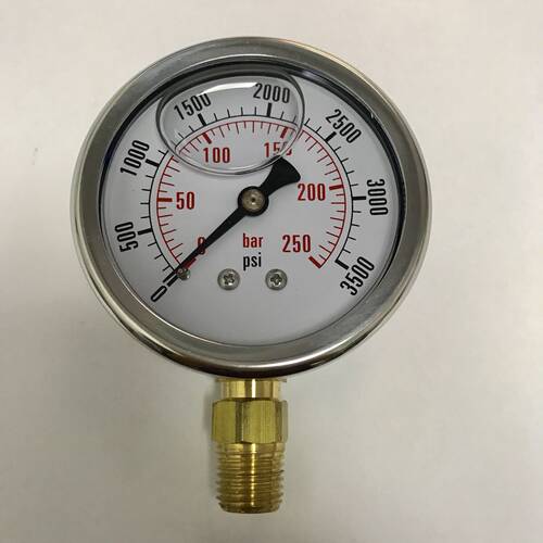 耐震压力表 YNA-60 0-250bar 3500psi 直径68mm 螺纹NPT1/4 25mpa