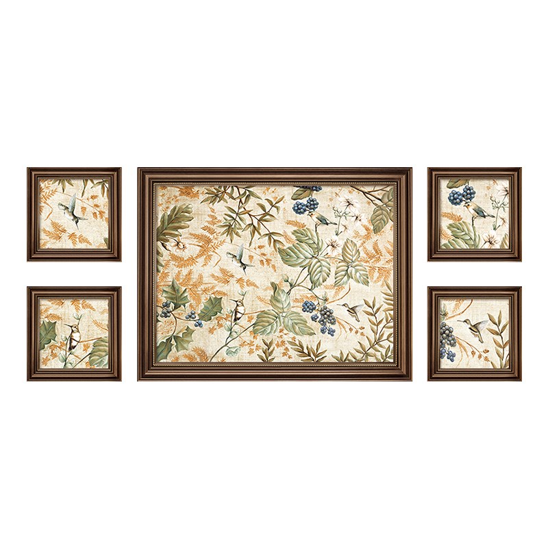 美式客厅装饰画欧式复古油画沙发背景墙挂画餐厅玄关花鸟画高级感