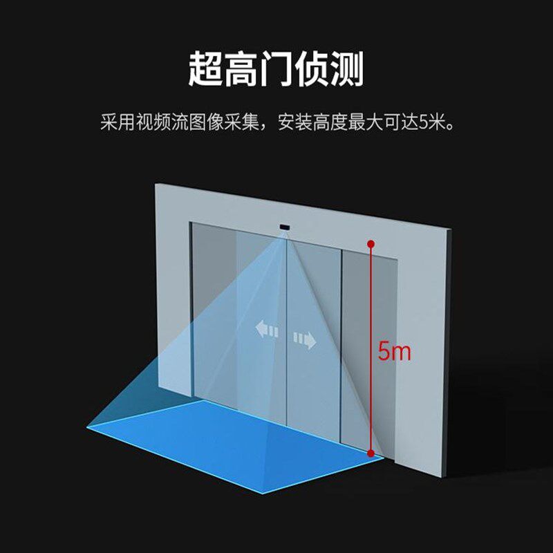 银方加博电动感应玻璃平移门人形侦测红外感应器人脸识别微波探头