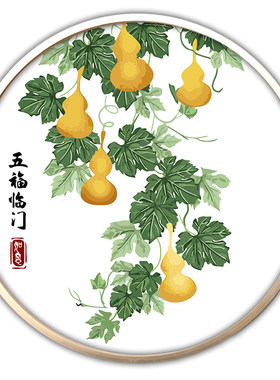 圆形diy数字油画花卉风景古典国风治愈减压填充手工绘装饰油彩画