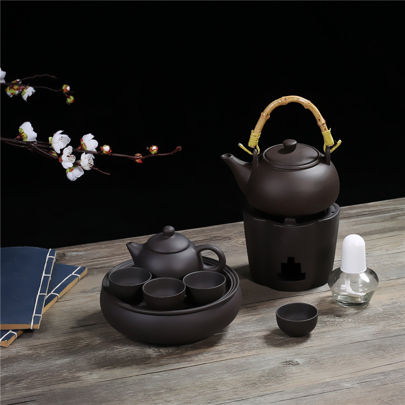 迷你功夫茶具煮茶炉茶具套装酒精炉煮茶器温酒器陶瓷酒精灯烧水壶