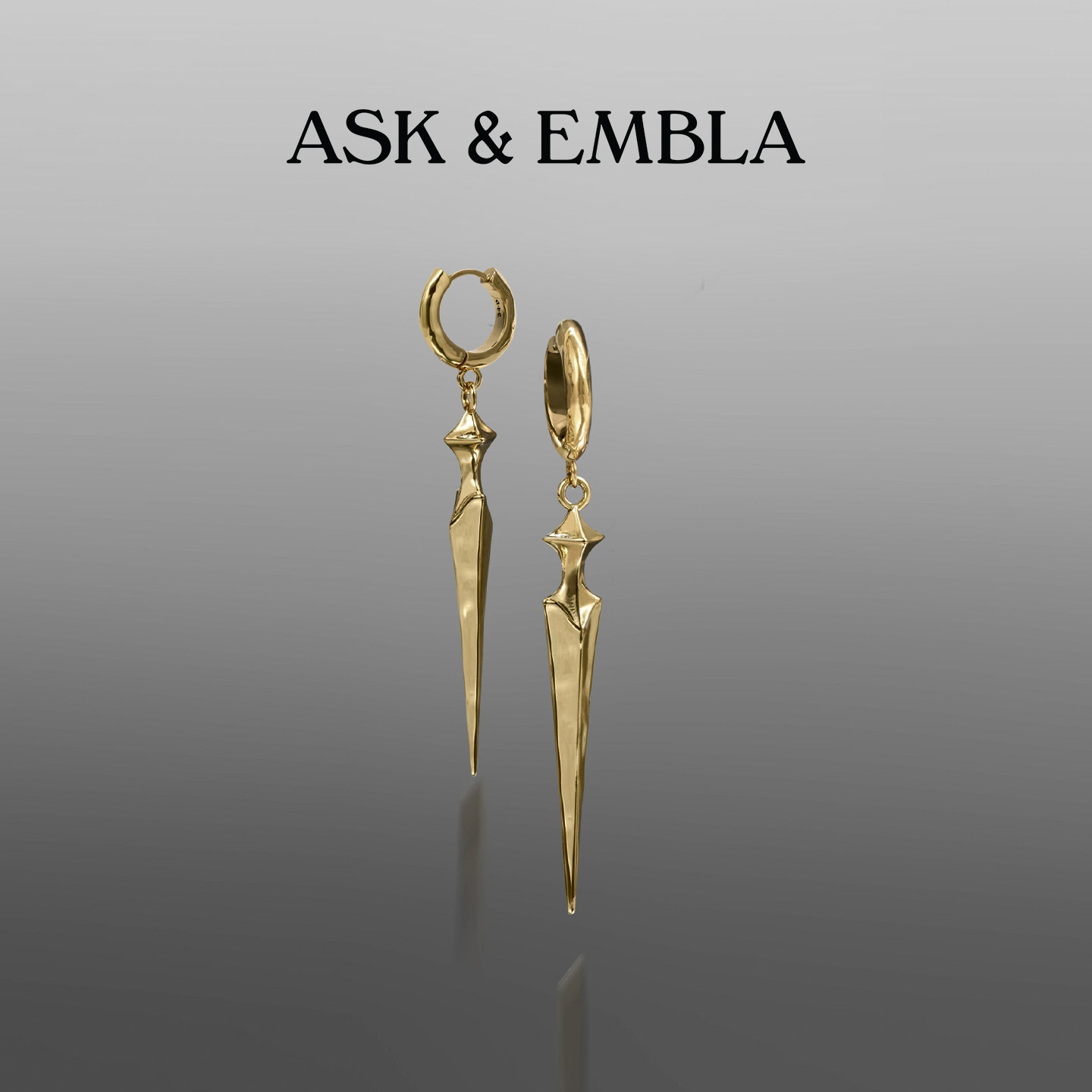 Ask & Embla星刃锥形耳环矛锋造型哥特复古设计朋克轻奢小众耳饰