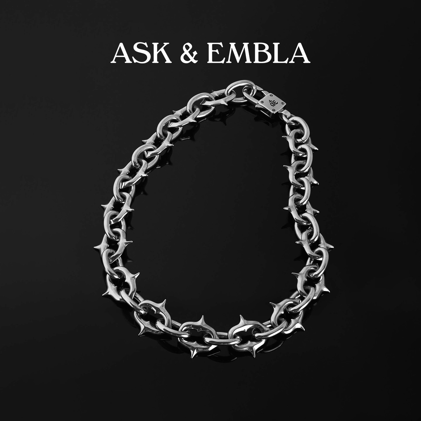 AskEmbla 荆棘尖刺链条项链粗链条哥特风可调节中性设计轻奢风