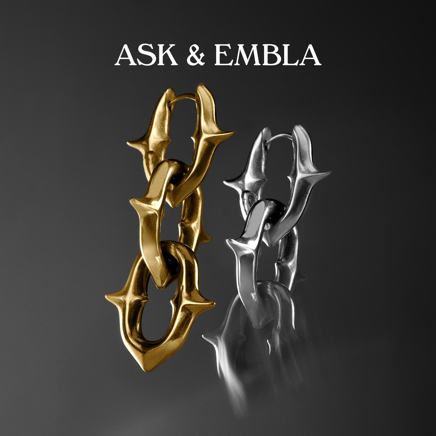 AskEmbla 【小鬼王琳凯同款】荆棘尖刺链条耳环可拆卸中性耳饰