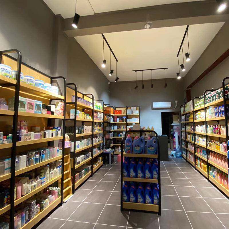 超市日化用品靠墙货架洗护用品双面多层超强承重展示货架供应