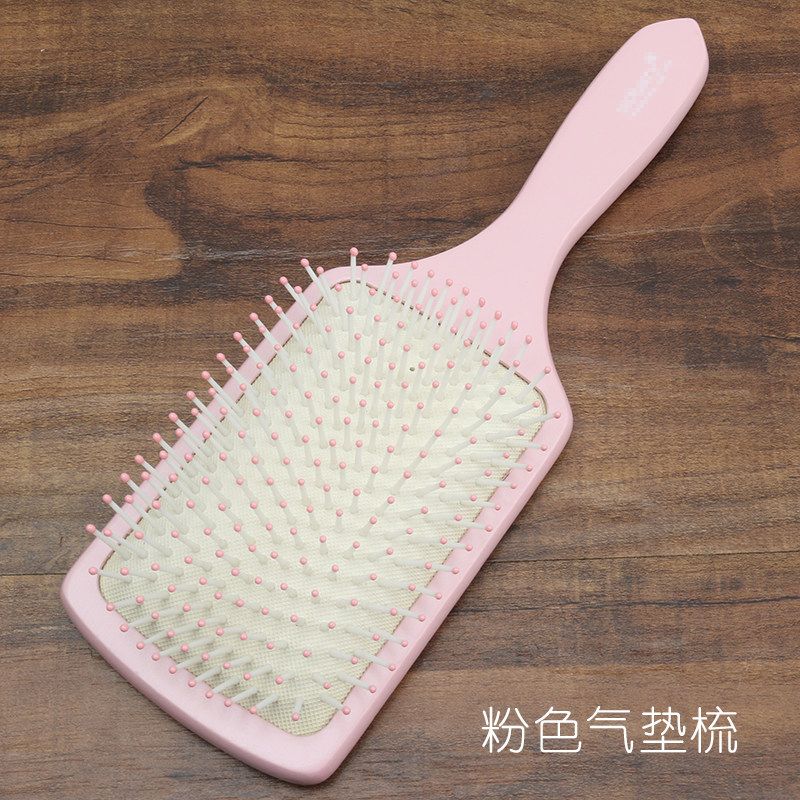 气垫梳美发化妆造型师气囊梳子头皮按摩女士专用钢针方形木质板梳图片