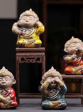 王顺大师孙悟空摆件创意紫砂家居客厅书房茶桌装饰摆设工艺礼品