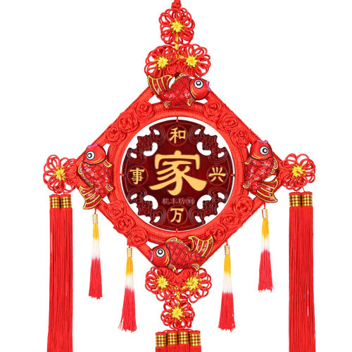 桃木福字中国结挂件招财客厅流苏穗子玄关中国结挂饰大小号乔迁