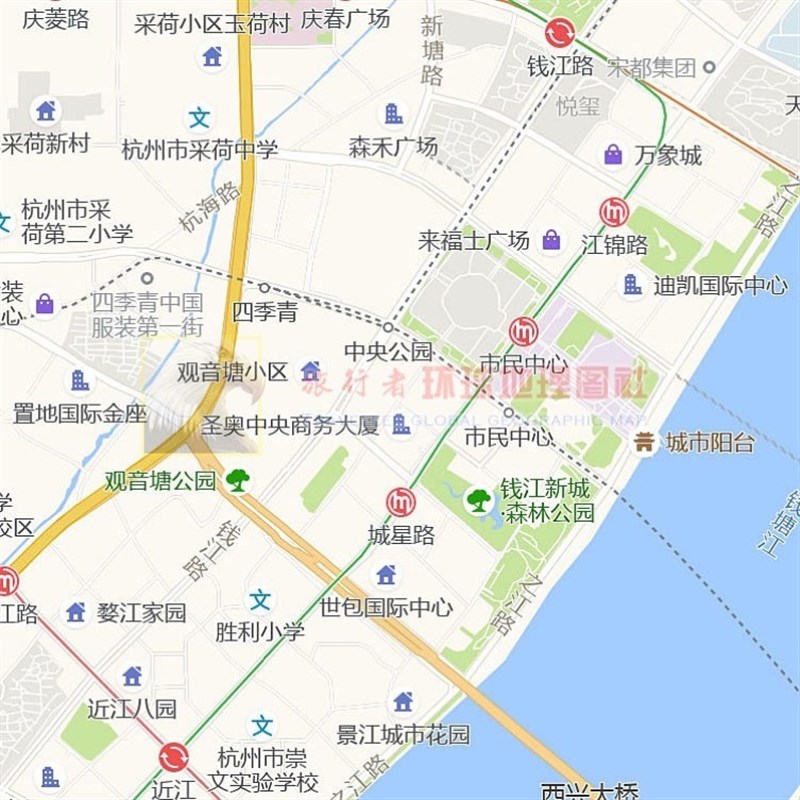 超大巨幅 杭州市区图订制定做 城市城区海报2025新版装饰画芯
