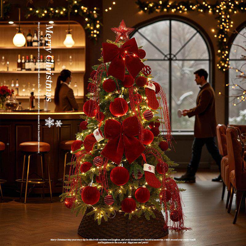 迷饰2025新款圣树客厅SD圣诞树大PE混圣诞节装饰品d型iy诞级感摆