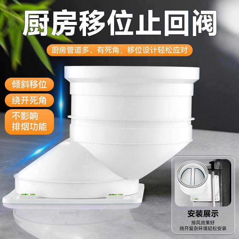 厨位房移止逆YWZNF-01烟道移位止回阀阀抽油烟机管道移止位器错位
