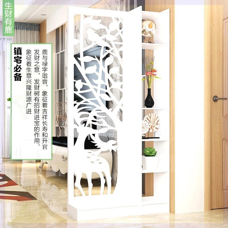 欧式屏风隔断雕花玄关柜镂空简约现代隔断柜客厅白色折屏双面门厅