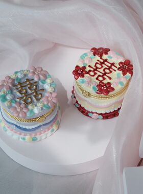 包邮喜字首饰盒结婚用的戒指盒订婚求婚饰品盒项链盒仪式感的登记
