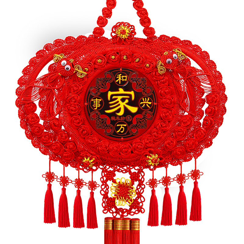 景登桃木中国结挂件客厅大号福字玄关乔迁新居过年春节装饰背景墙