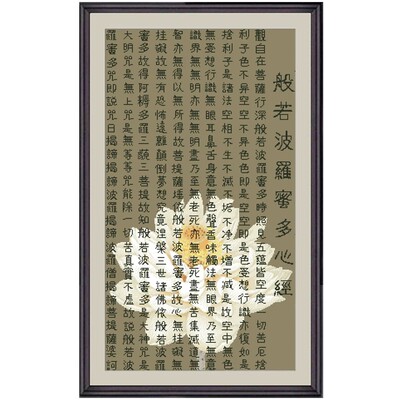 精品新款竖版莲花心经十字绣套件