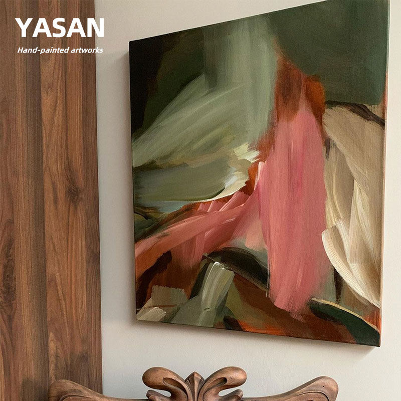 YASAN 纯手绘抽象油画客厅大尺寸无框画卧室小众装饰画艺术肌理画