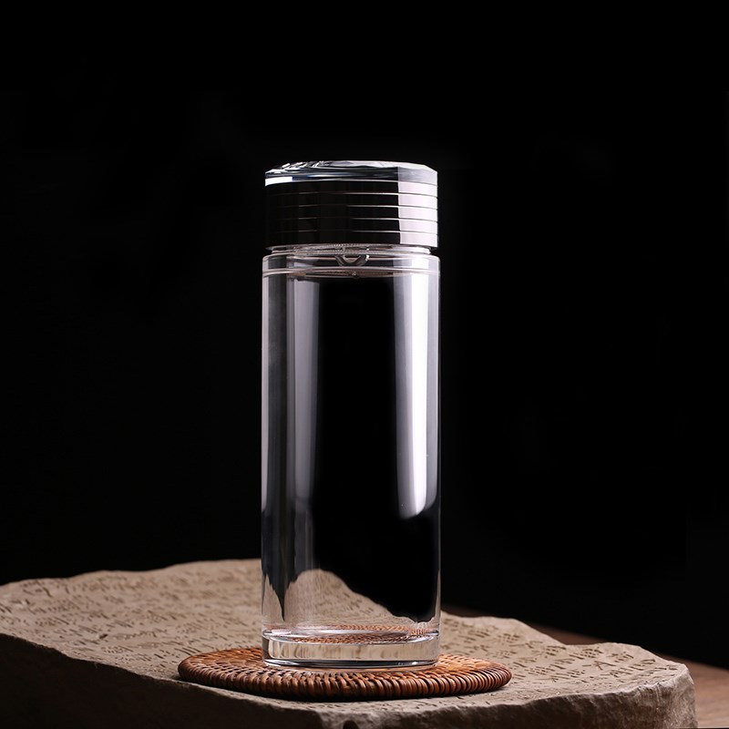 东海原矿高端水晶杯泡茶杯盖杯办公茶杯天然原石全手工茶具礼品