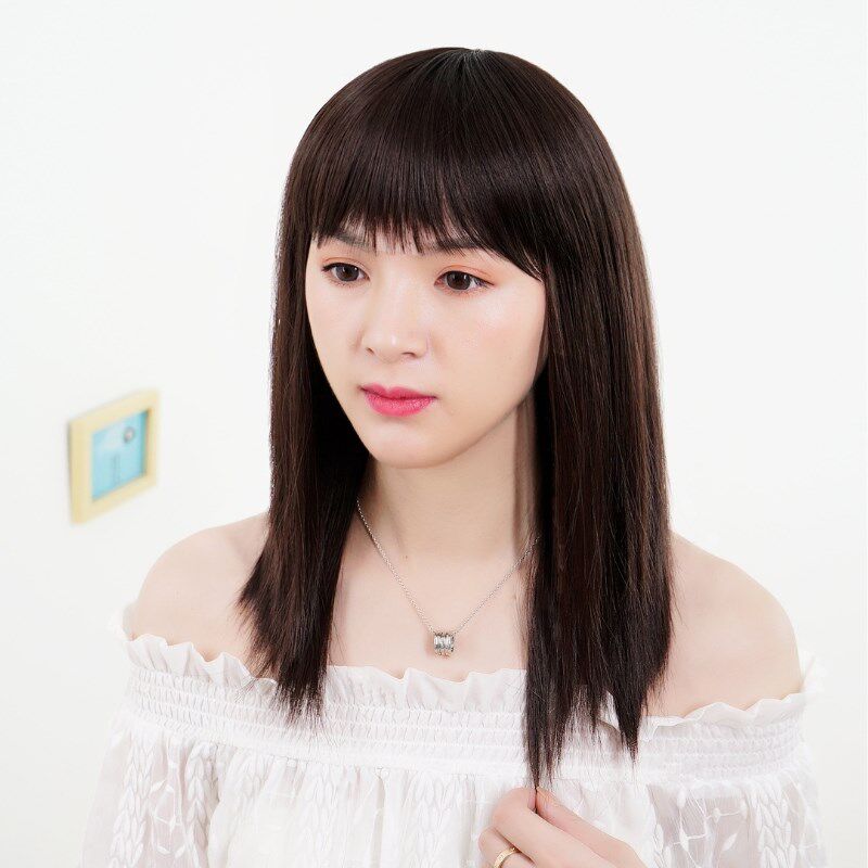 女士假发女长发黑色长直发全头套中年妈妈化疗光头假发套轻薄可扎