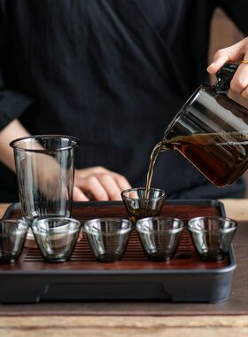 旅行茶具套装便携式快客杯套装带茶盘户外整套功夫简约玻璃泡茶壶