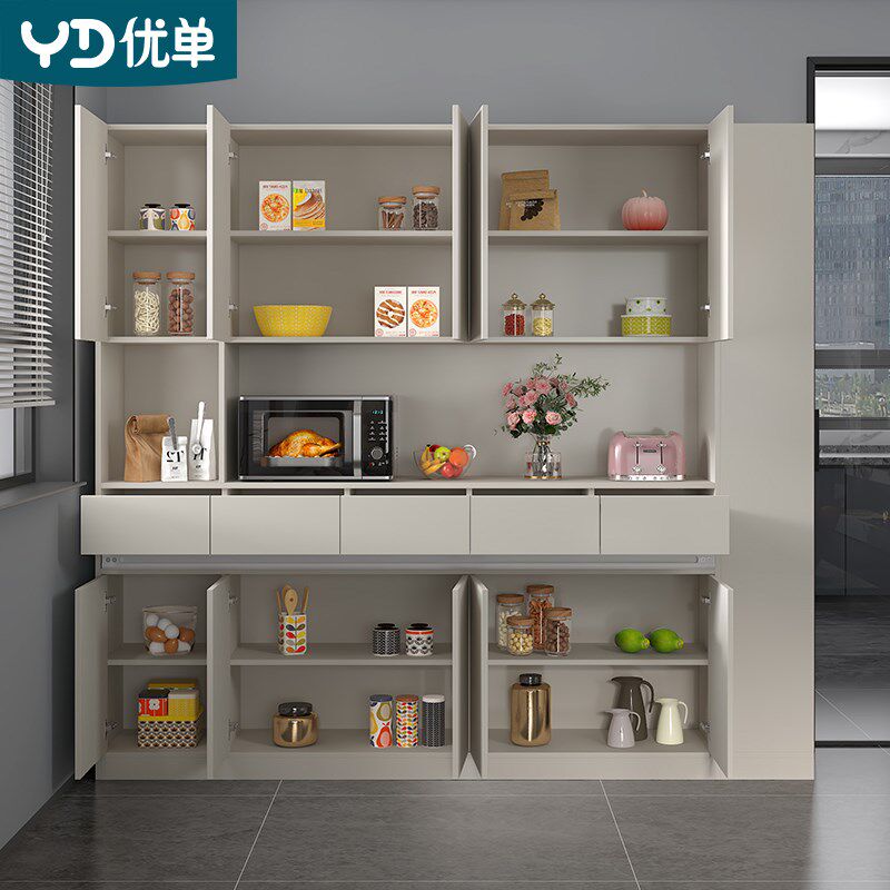 轻奢家用奶油风客餐厅卡座餐边柜一体小户型可移动餐桌定制G180