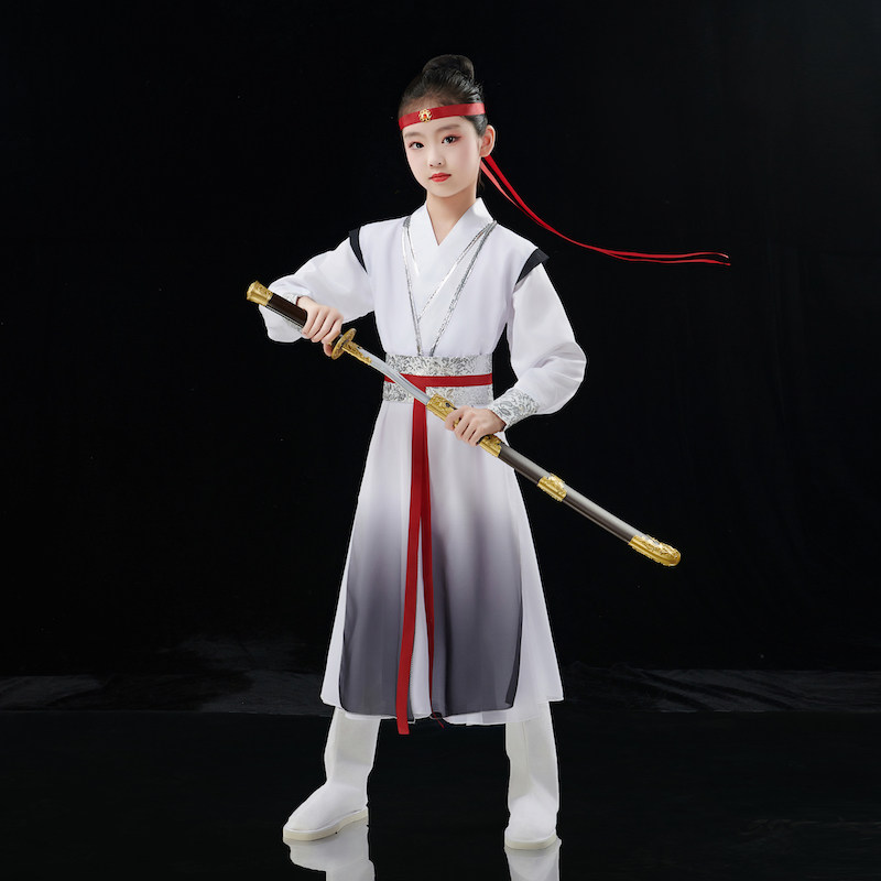 儿童国学汉服男童中国风壮志少年行舞蹈演出服学生诗歌朗诵表演服
