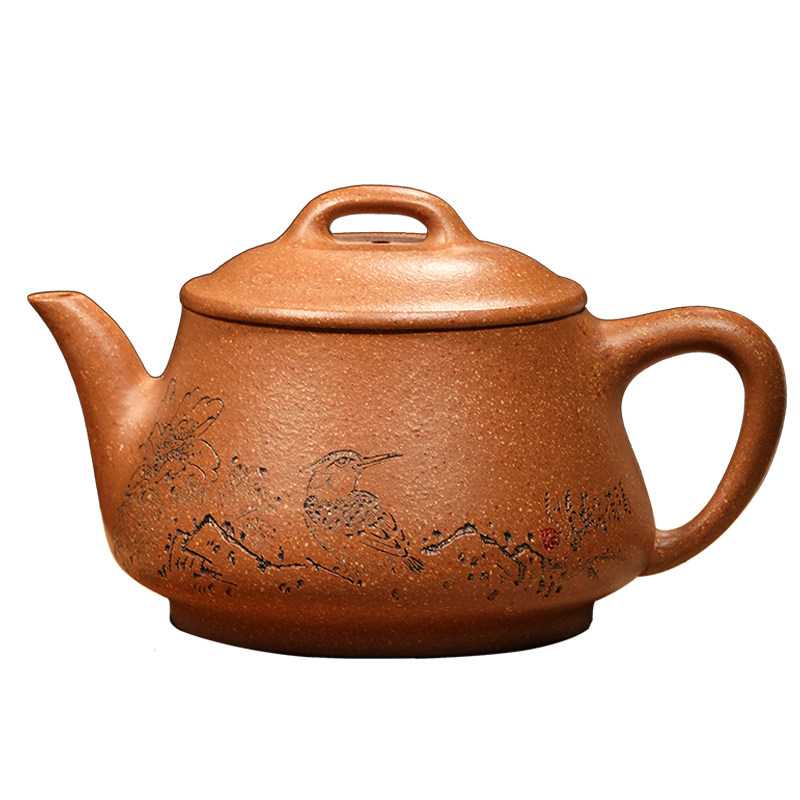 名壶秋月宜兴紫砂壶泡茶壶名家纯手工五彩段影瓢家用茶壶茶具紫沙