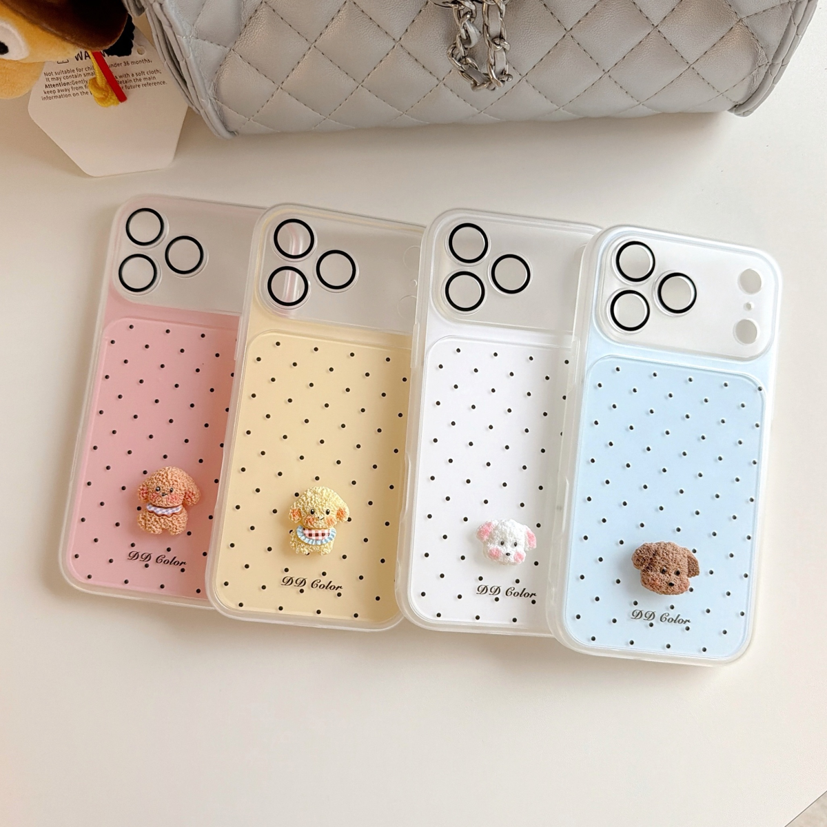 ins个性韩系波点立体手机壳适用苹果iPhone17promax高级感保护套小众16亮面15pro14防摔简约