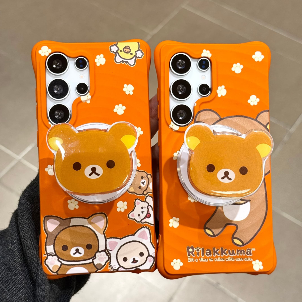 适用于Samsung S26Ultra 韩风卡通轻松熊TPU保护套 Galaxy S25Plus S24 S23U手机壳