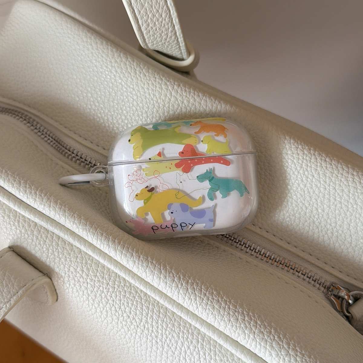彩色奔跑小狗适用苹果airpods4耳机保护壳新款airpodspro3保护套pro3代耳机壳二三代降噪版3代四代韩系可爱壳