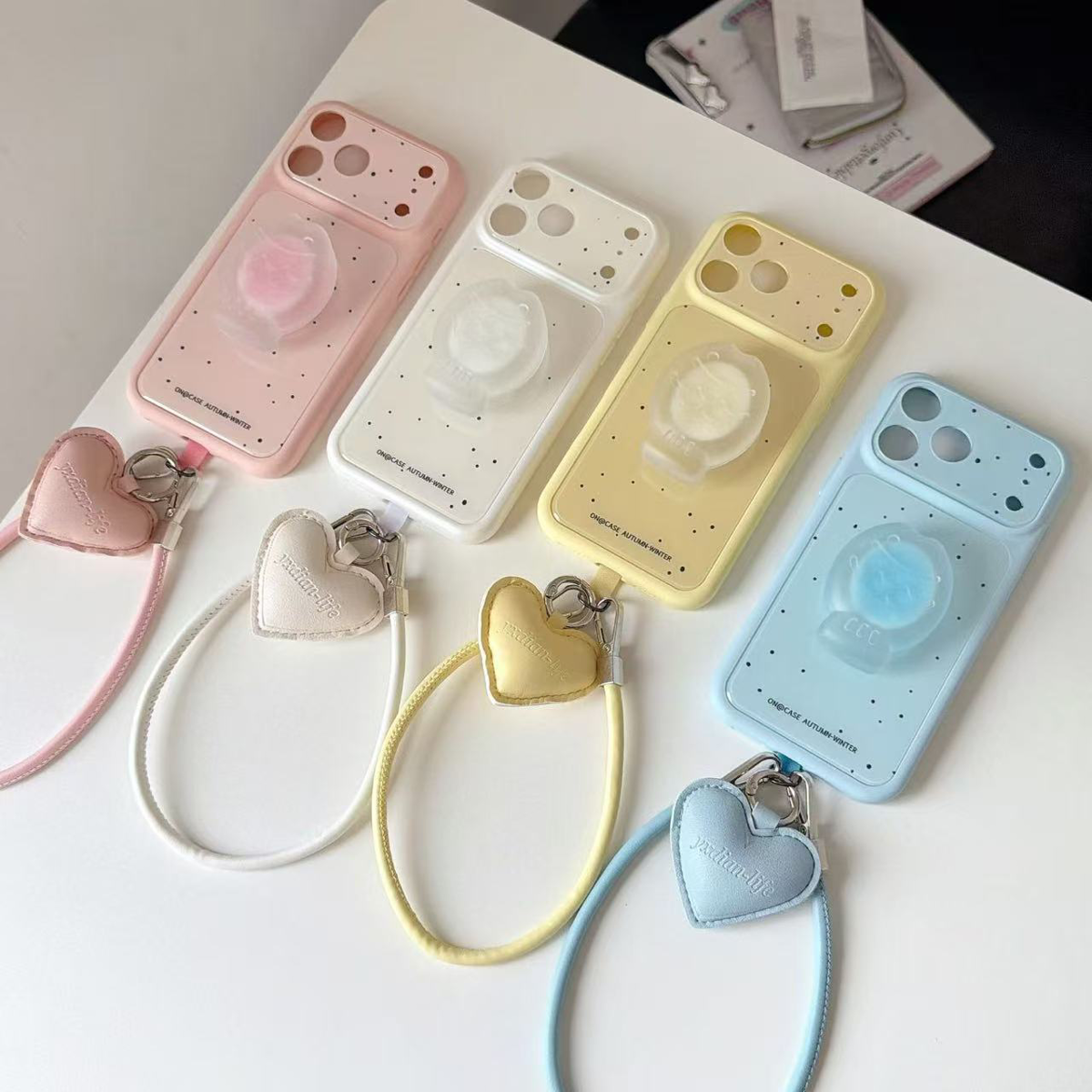 韩系ins小众泼墨英文鲷鱼支架适用iPhone17promax手机壳苹果15pro新款14高级感16超火17防摔保护套