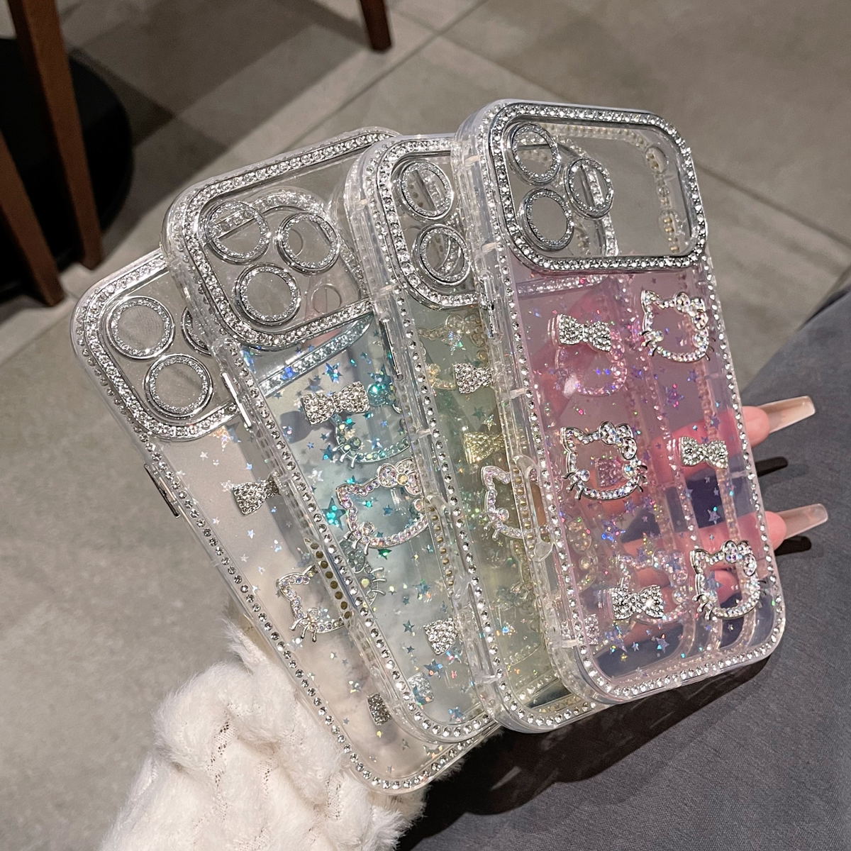 双面钻kt猫手机壳适用iPhone17promax可爱蝴蝶结苹果16保护壳15Pro保护套14全包13防摔