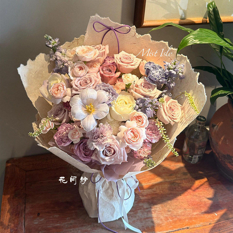 爆款森系玫瑰混搭花束成