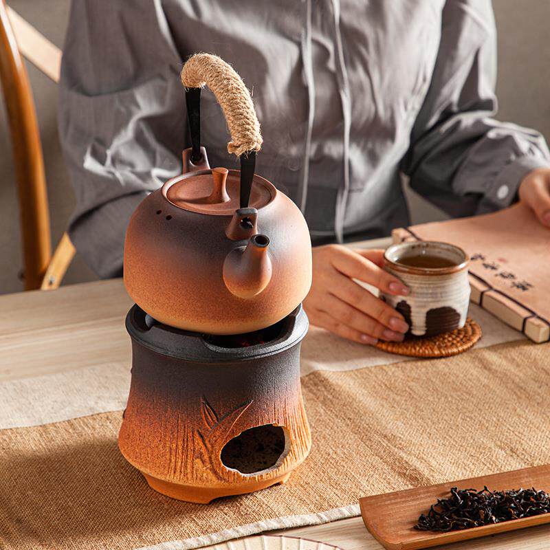 复古户外酒精炉煮茶器室内碳炉围炉陶瓷煮水壶灌灌壶茶炉木炭泥炉