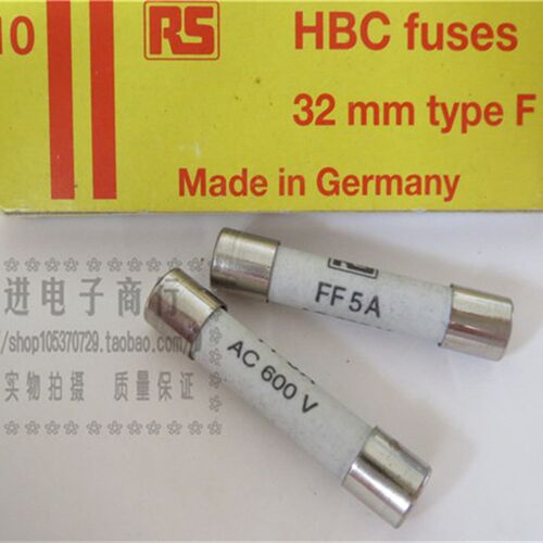 RS 进口德国熔断器保险丝6.3*32mm FF5A 600VAC陶瓷保险管