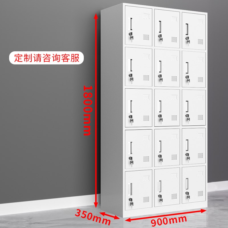 钢制员工铁皮柜十五门更衣柜职员宿舍六门换衣柜带锁储物柜鞋柜子