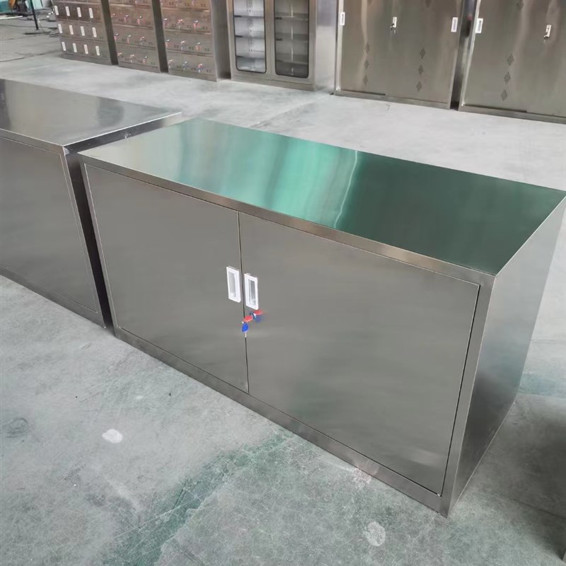 厂家定制304不锈钢单节矮柜双门带锁文件柜诊所医疗器械柜工具柜