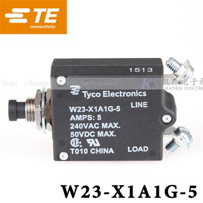 Tyco TE W23-X1A1G-5 5A 7-1393246-5 1-5A过载保护断路器UL CSA