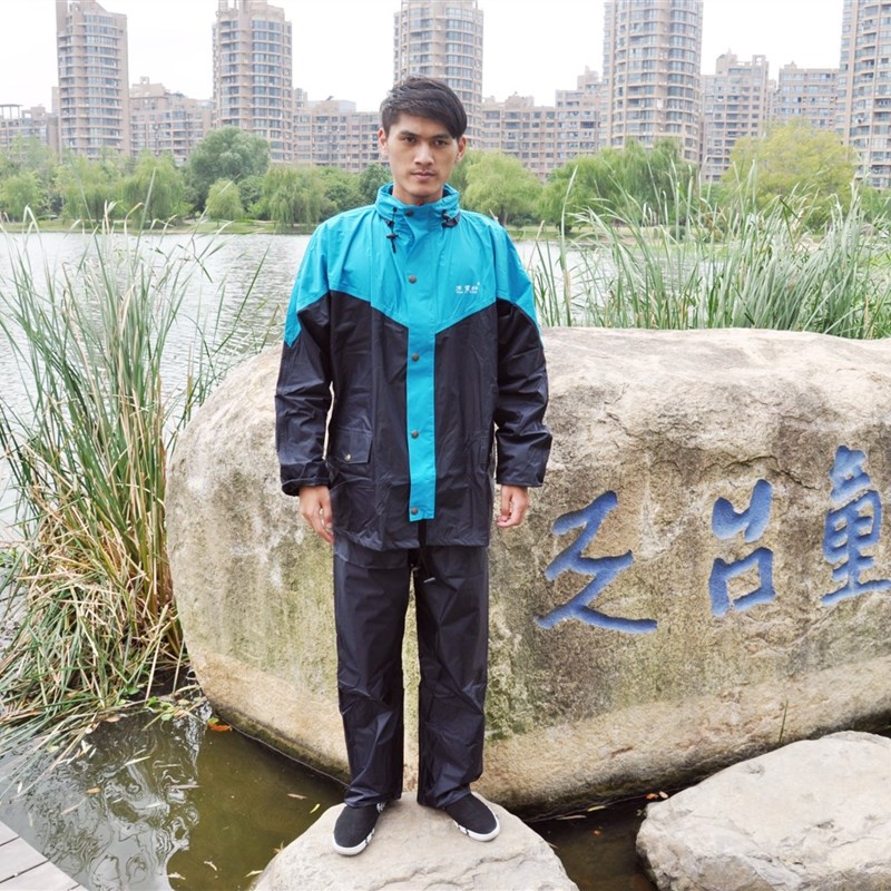 成人加厚双层雨衣户外徒步骑士防暴雨裤男女时尚徒步施工分体套装