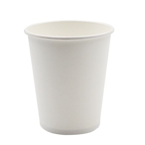 一次性杯子 家用加厚空白纸杯办公商用广告杯纯白环保100只装包邮