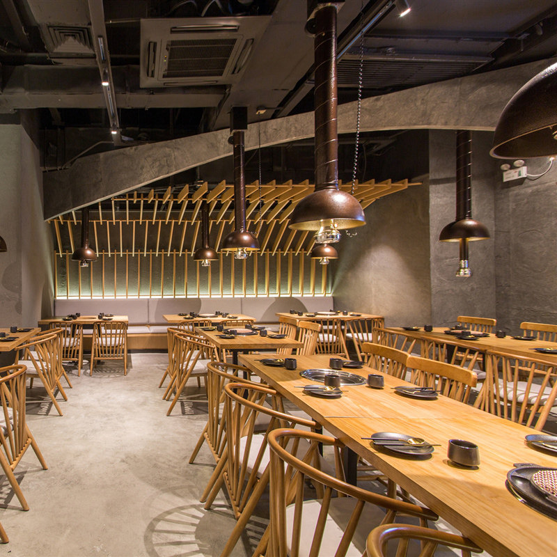 咖啡厅中式餐厅桌椅组合饭店火锅店奶茶店主题西餐厅餐饮实木椅子