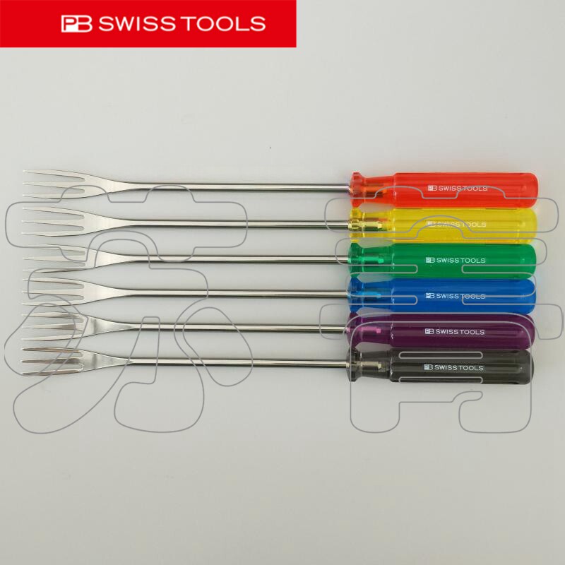 瑞士原装PB Swiss Tools 经典手柄 奶酪 火锅叉6件套 PB 4040.SET